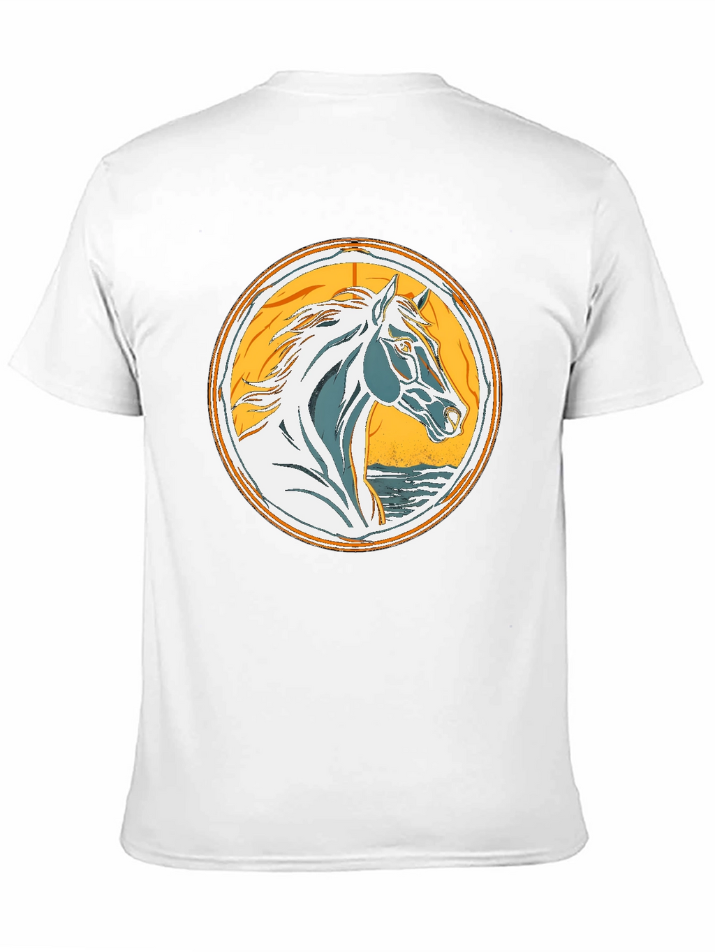 Horse Graphic Tee - Black Cotton T-Shirt