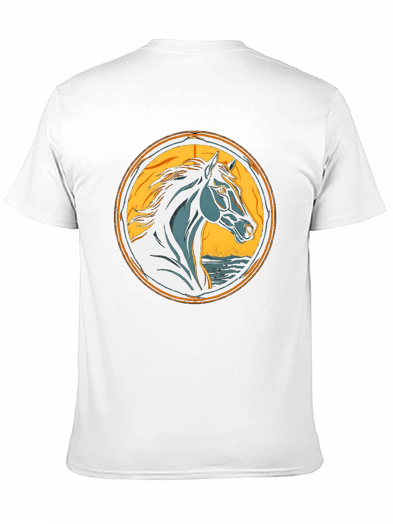 Horse Graphic Tee - Black Cotton T-Shirt