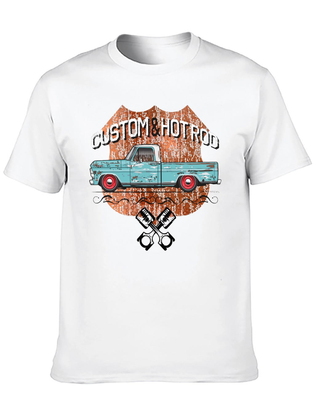 Custom Hot Rod Truck T-Shirt - Black