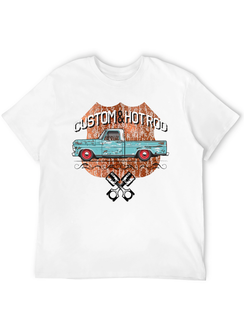 Custom Hot Rod Truck T-Shirt - Black