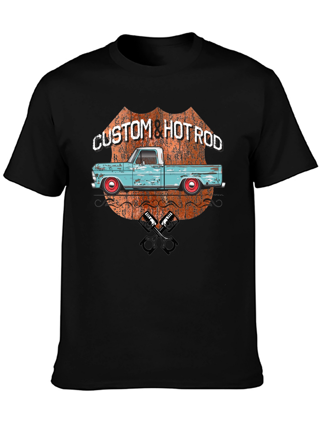 Custom Hot Rod Truck T-Shirt - Black