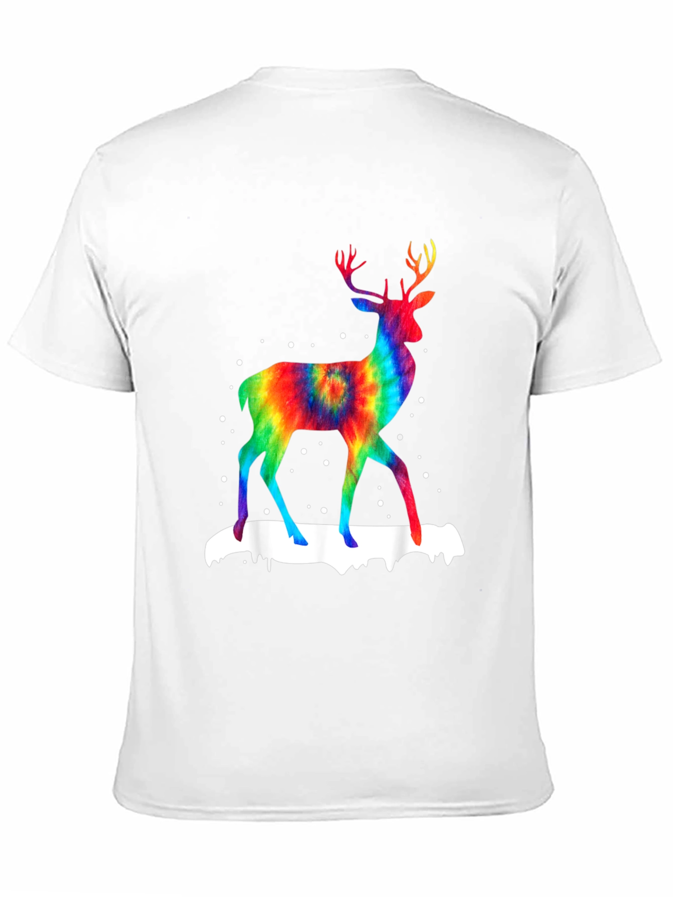 Rainbow Tie-Dye Deer Graphic T-Shirt