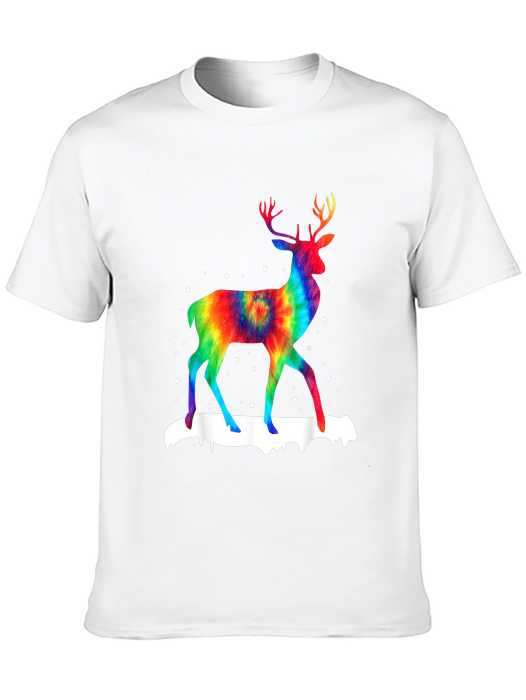 Rainbow Tie-Dye Deer Graphic T-Shirt