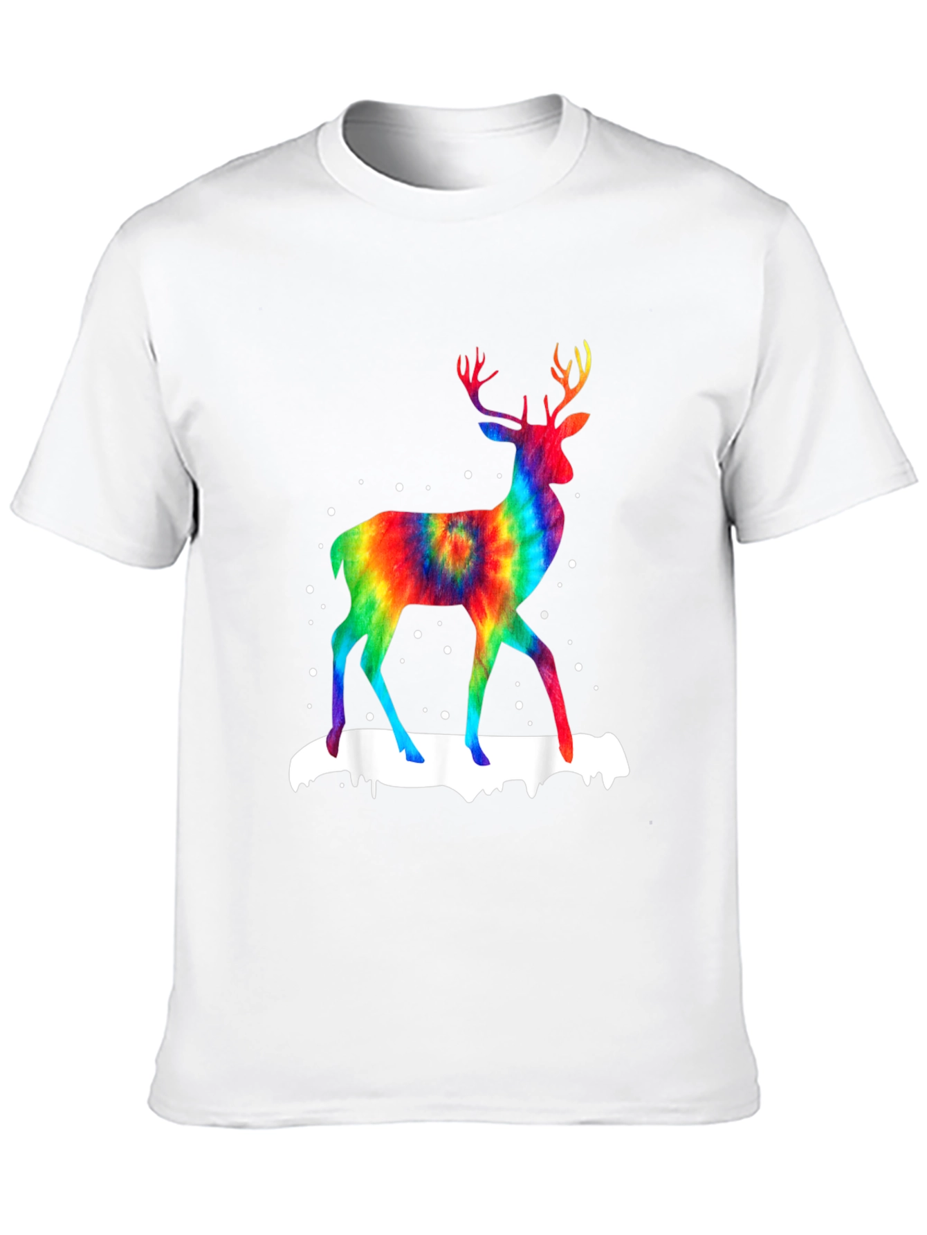 Rainbow Tie-Dye Deer Graphic T-Shirt