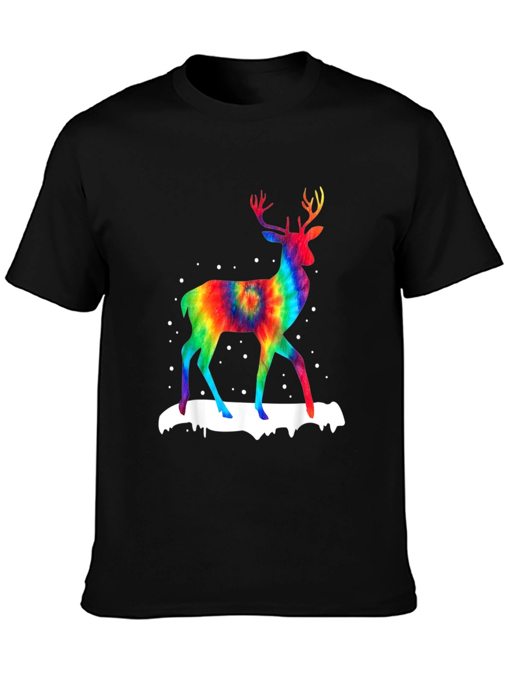 Rainbow Tie-Dye Deer Graphic T-Shirt