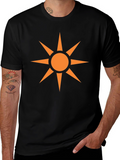 Geometric Sun Graphic Black T-Shirt