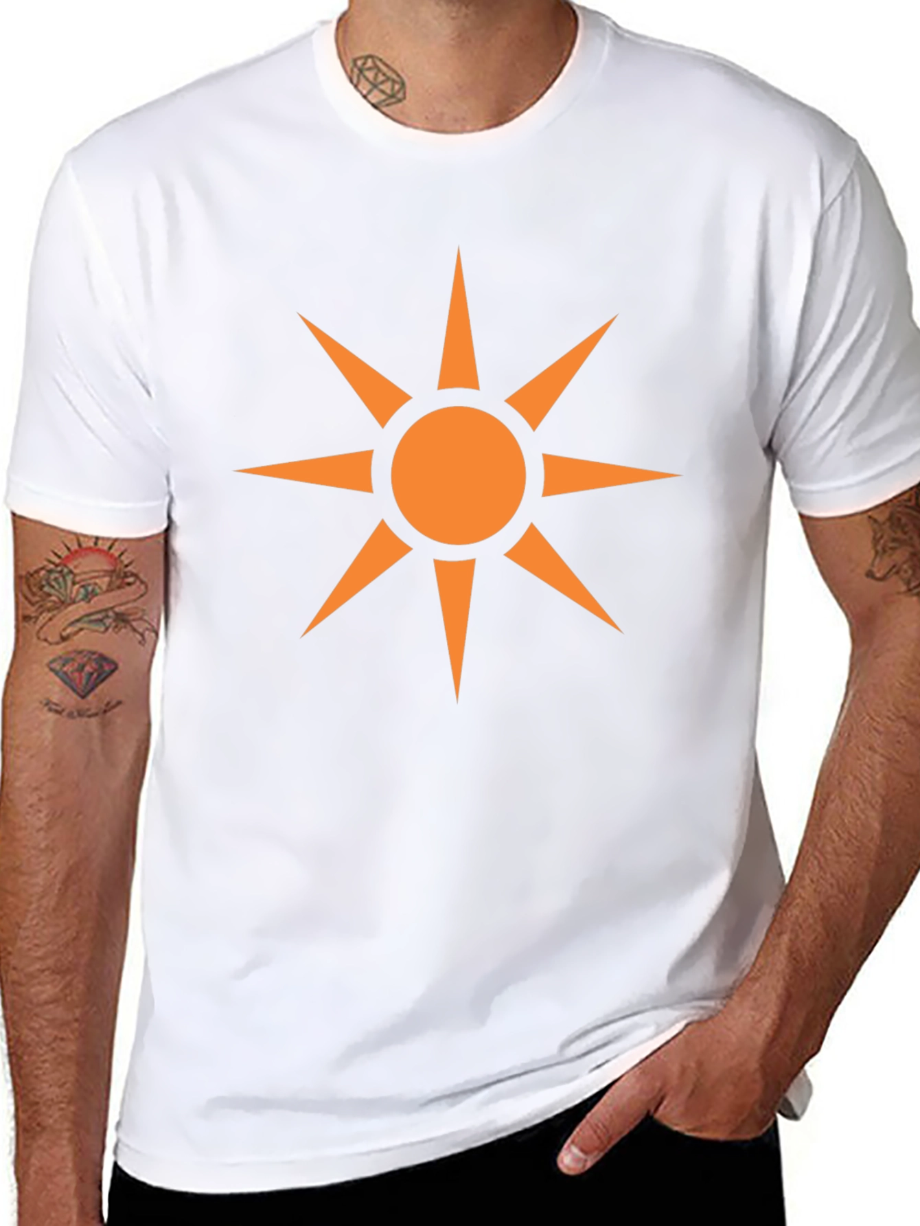 Geometric Sun Graphic Black T-Shirt