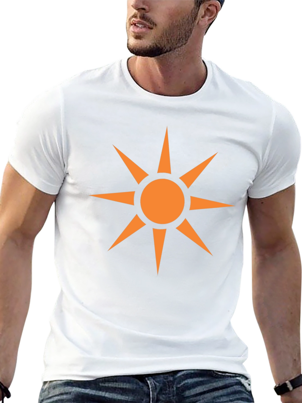Geometric Sun Graphic Black T-Shirt
