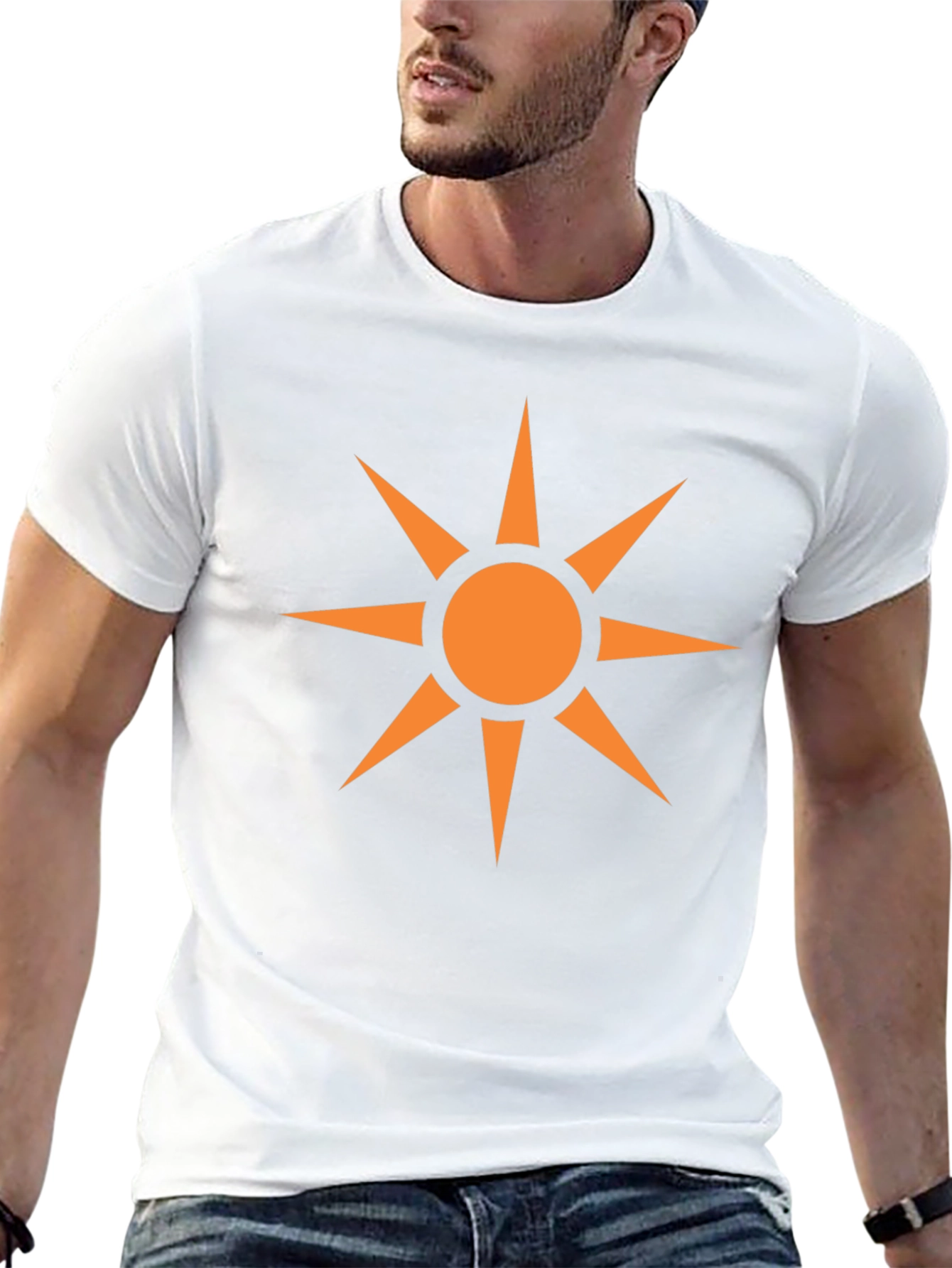Geometric Sun Graphic Black T-Shirt