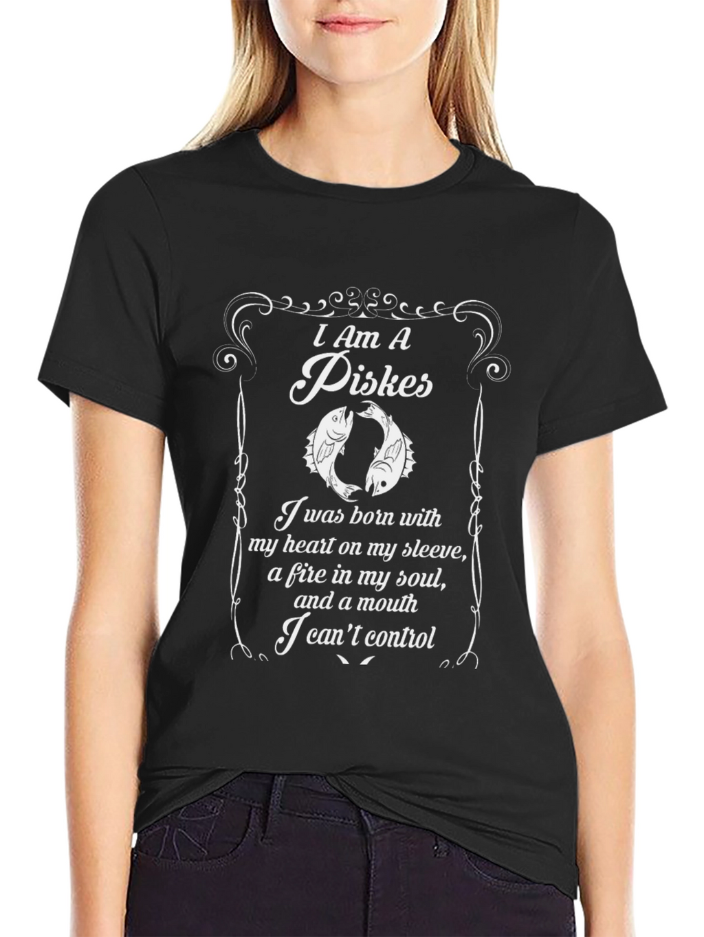 I Am A Piskes Zodiac Black T-Shirt