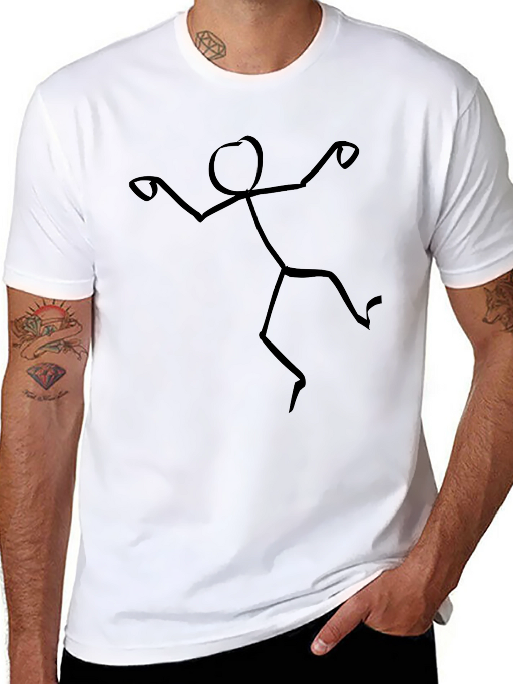 Funny Stick Figure Graphic Tee - Soft Cotton T-Shirt