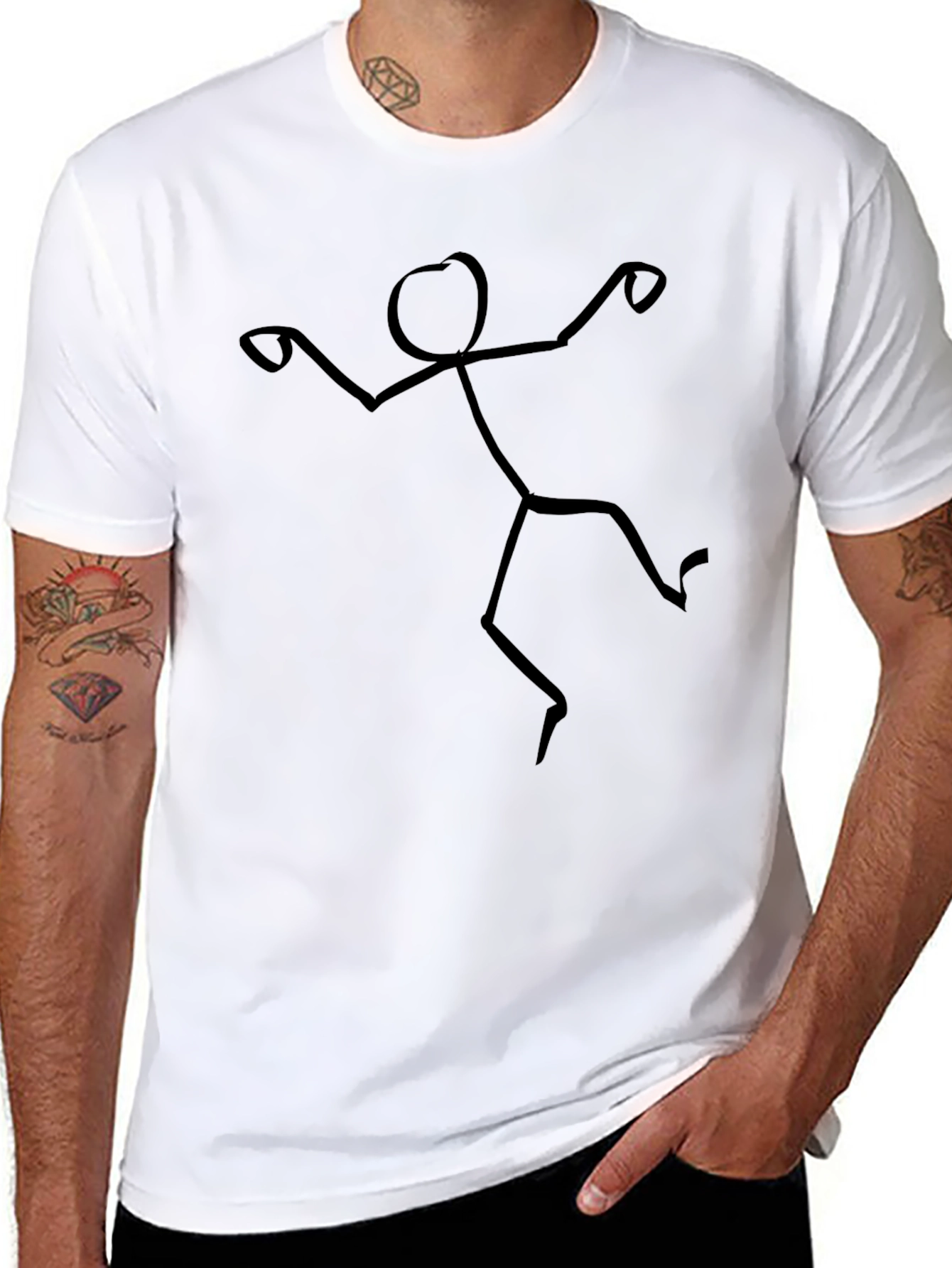 Funny Stick Figure Graphic Tee - Soft Cotton T-Shirt