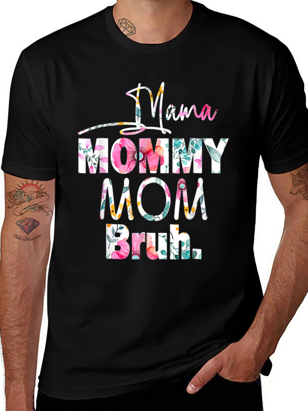 Mama Mommy Mom Bruh Floral Graphic Tee