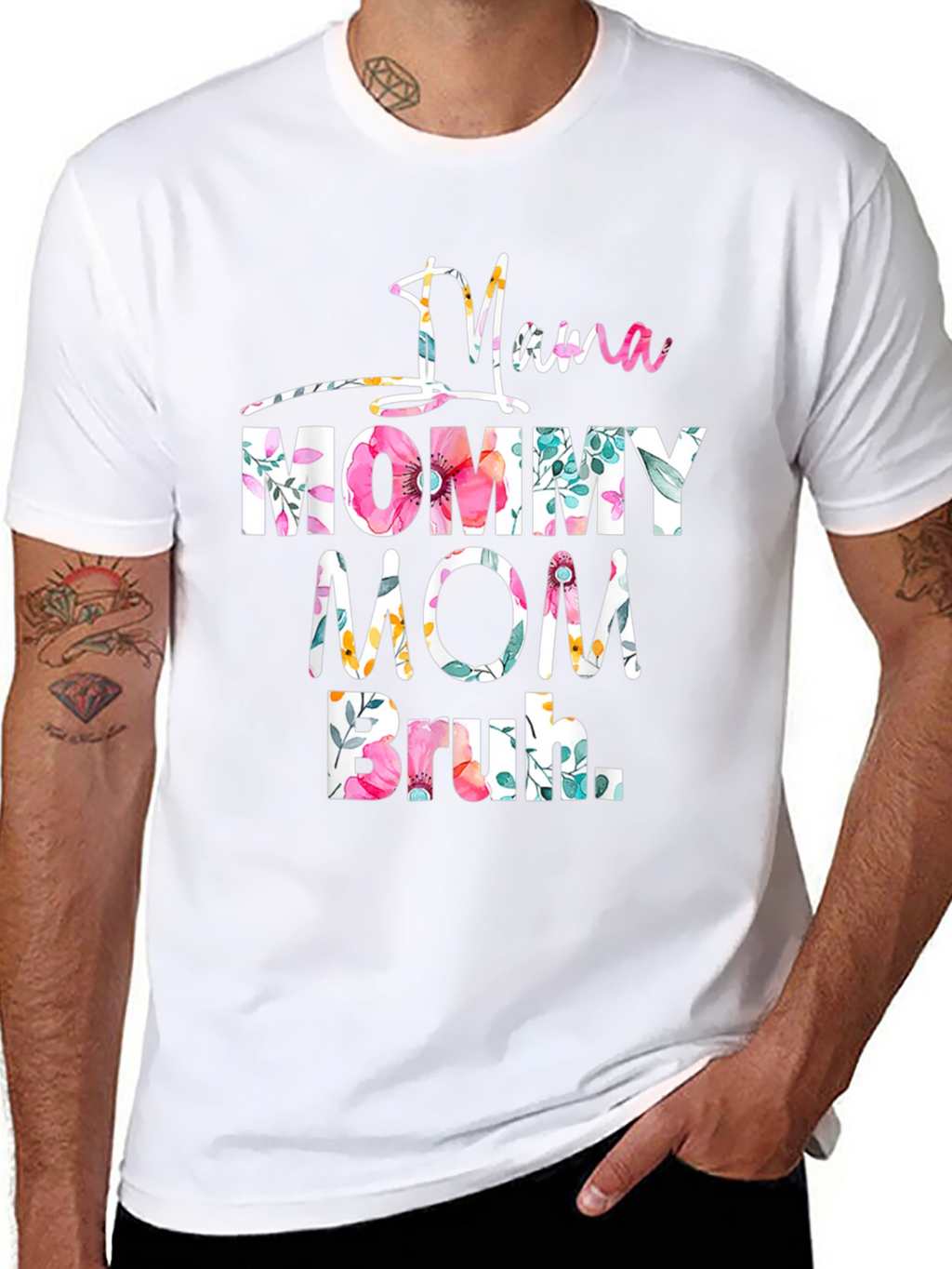 Mama Mommy Mom Bruh Floral Graphic Tee