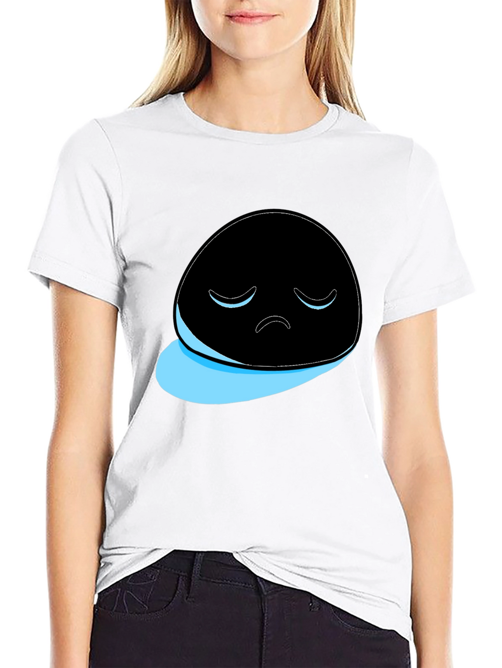 Sad Ghost Graphic T-Shirt - Mens Black Tee