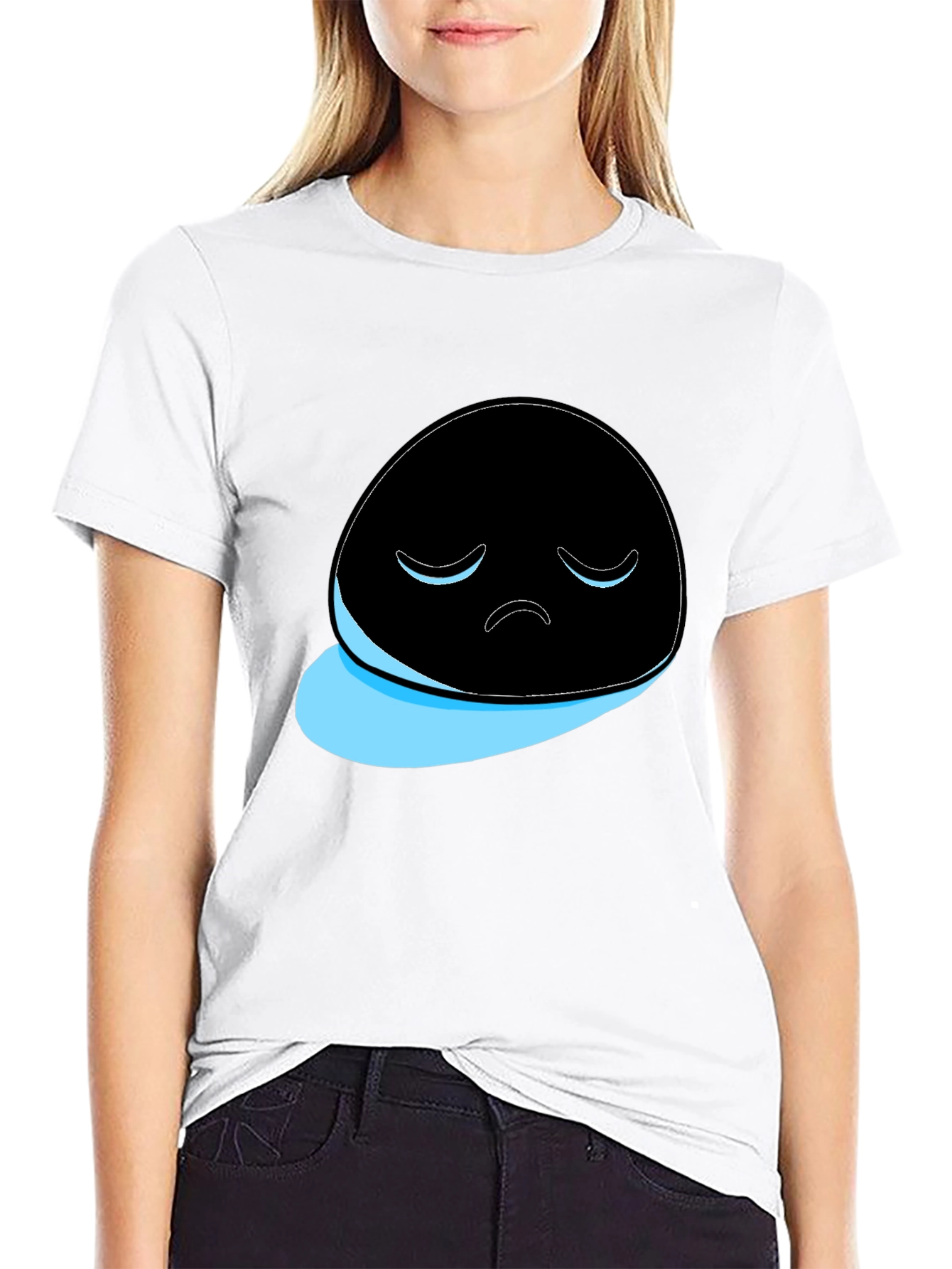 Sad Ghost Graphic T-Shirt - Mens Black Tee
