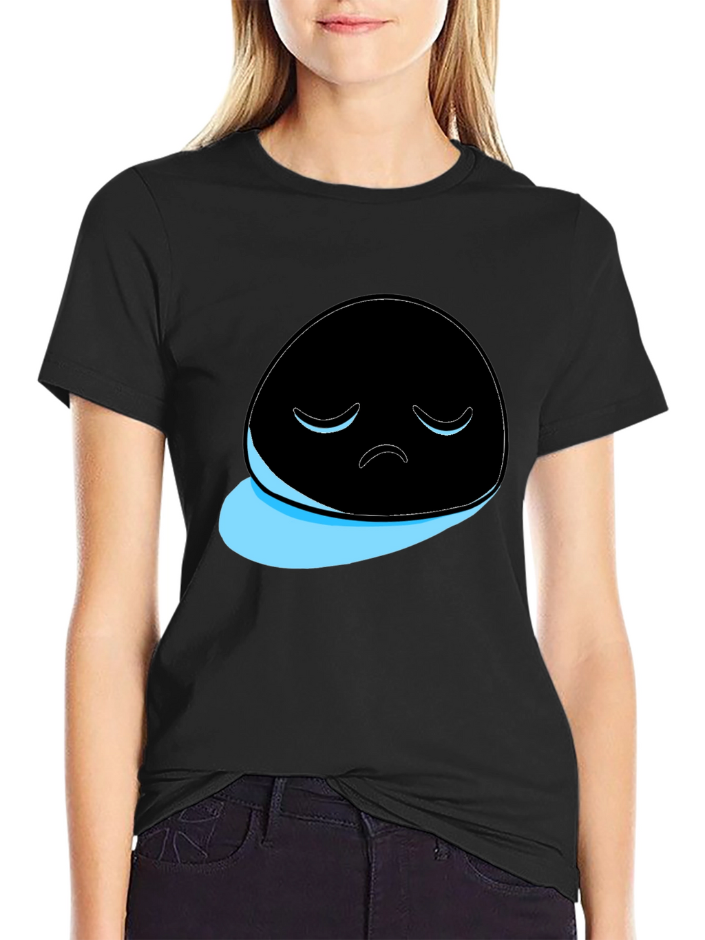 Sad Ghost Graphic T-Shirt - Mens Black Tee