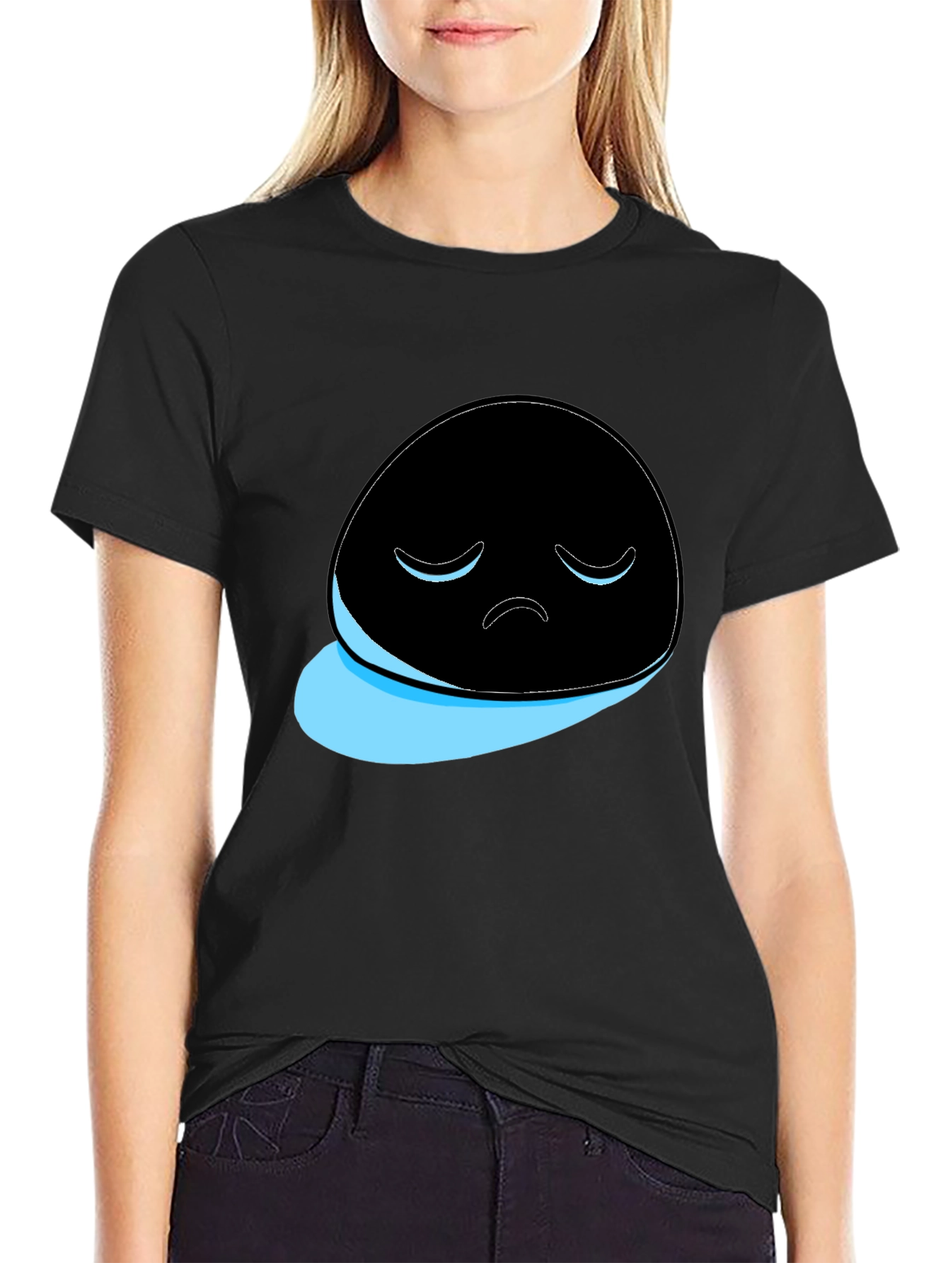 Sad Ghost Graphic T-Shirt - Mens Black Tee