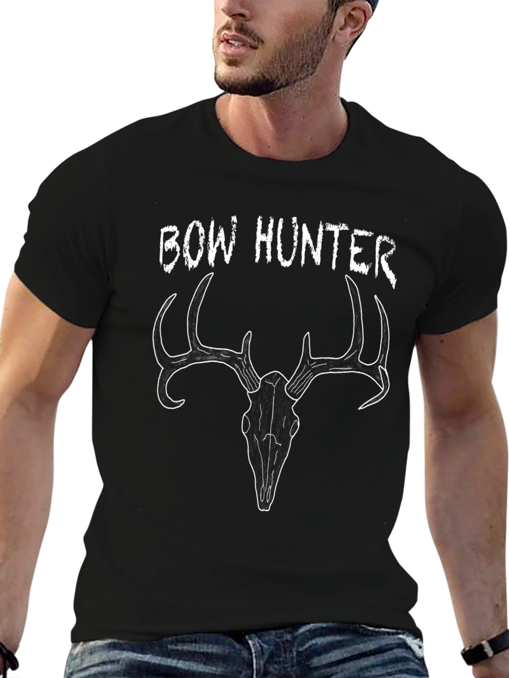 Bow Hunter Graphic Tee - Black Casual T-Shirt