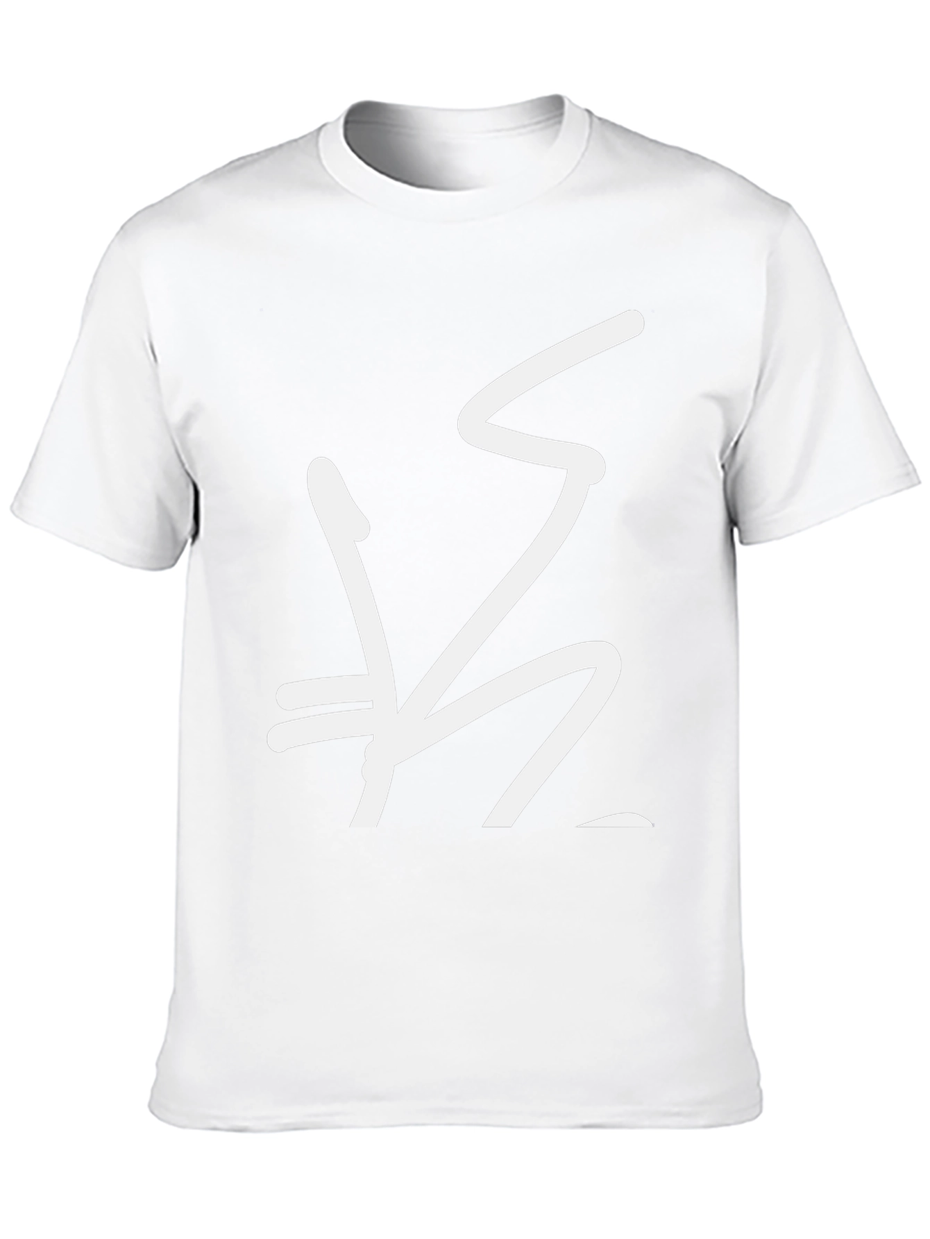 Black Graphic Tee with Abstract White Design