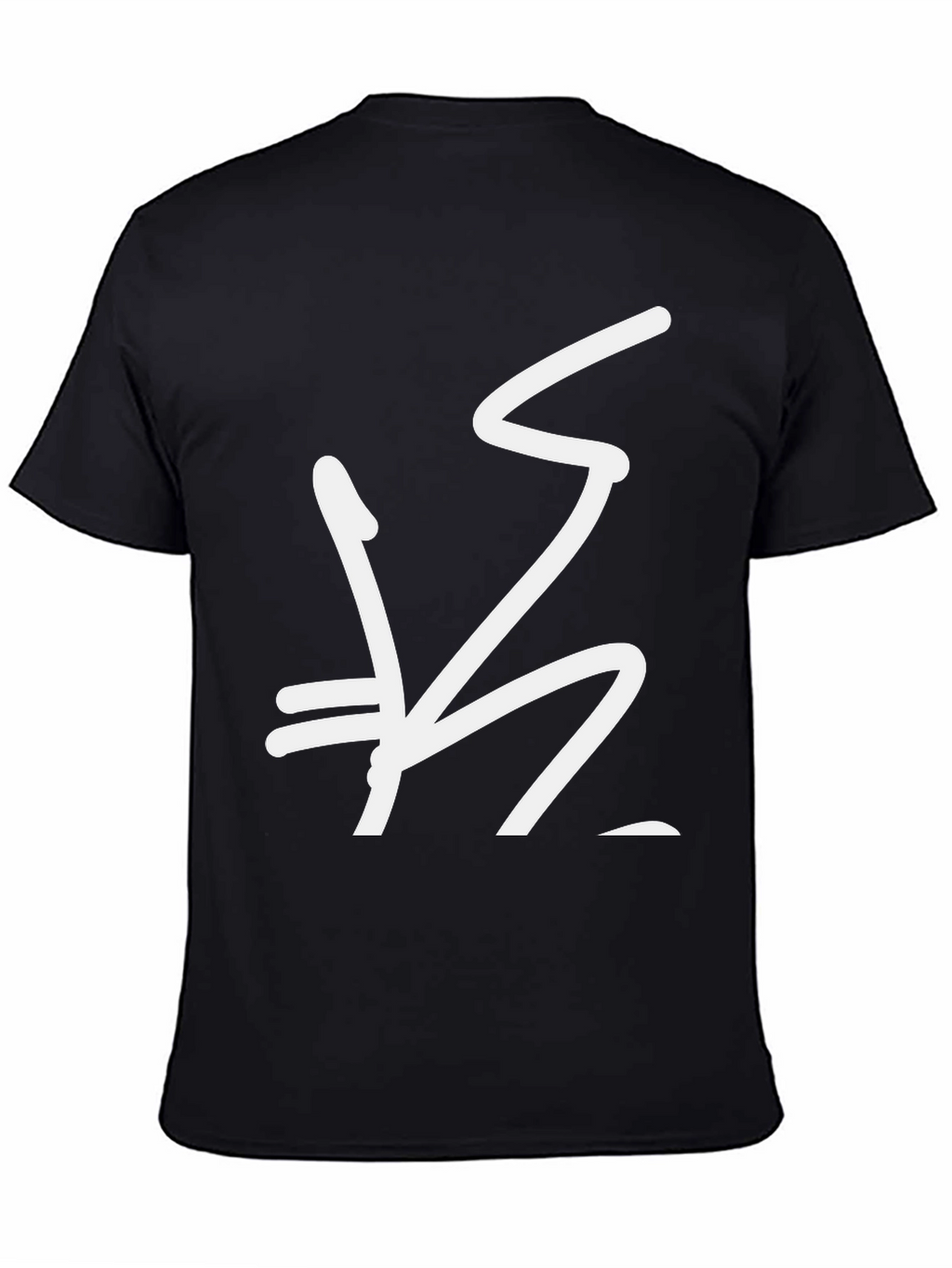 Black Graphic Tee with Abstract White Design