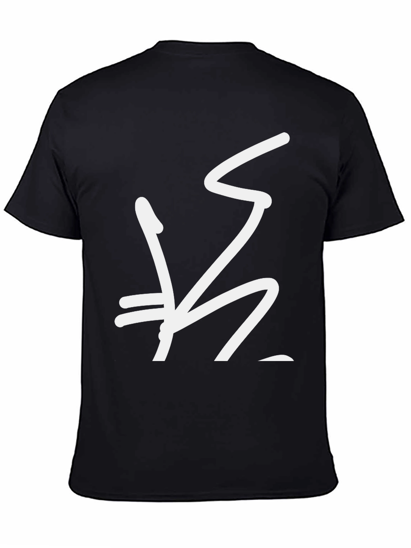 Black Graphic Tee with Abstract White Design