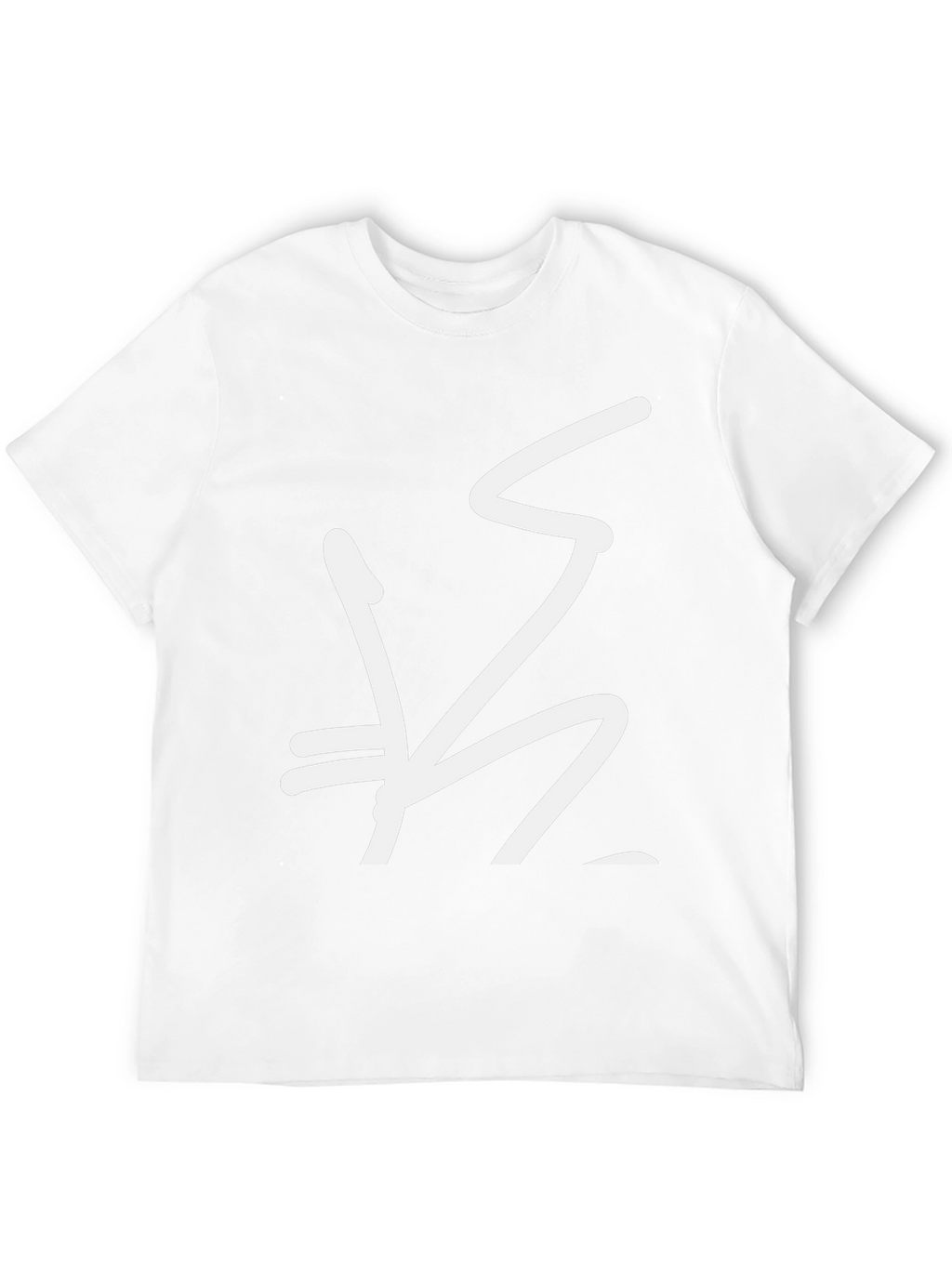 Black Graphic Tee with Abstract White Design