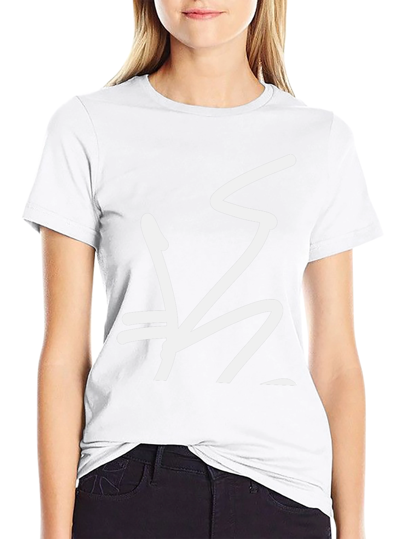 Black Graphic Tee with Abstract White Design