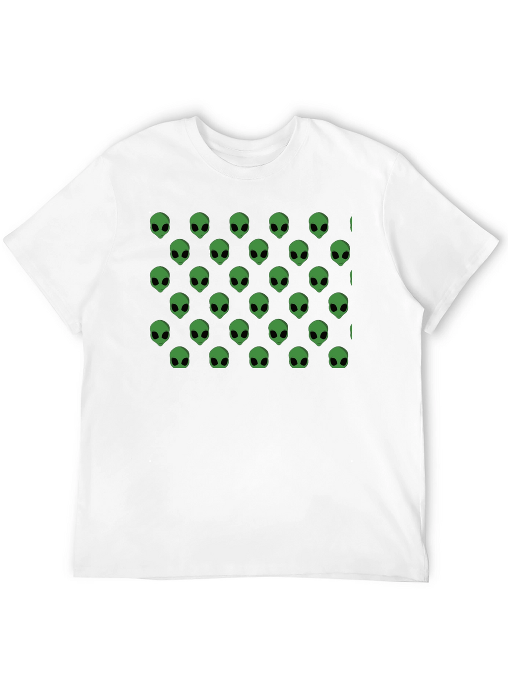 Alien Head Pattern Black T-Shirt