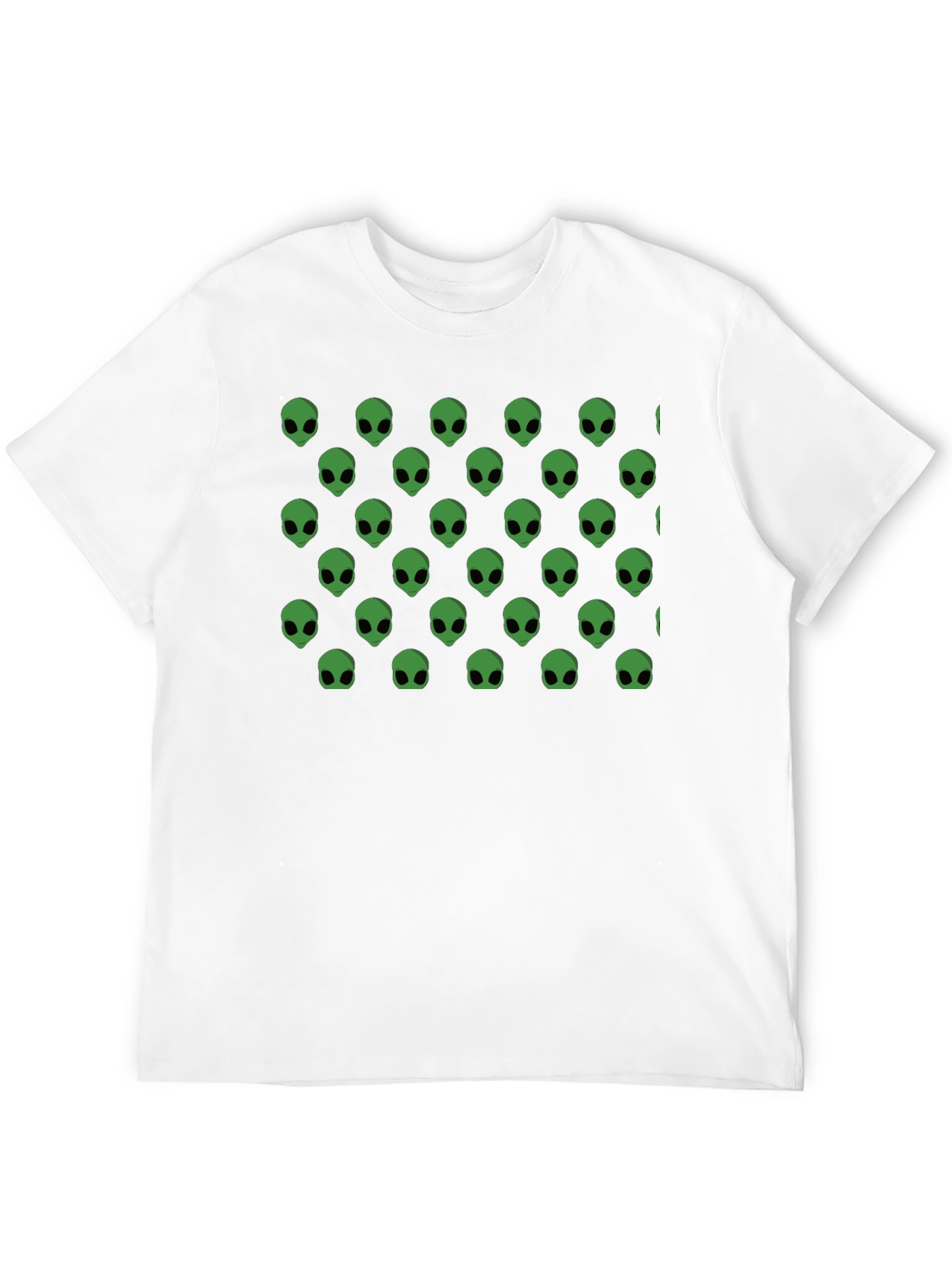 Alien Head Pattern Black T-Shirt