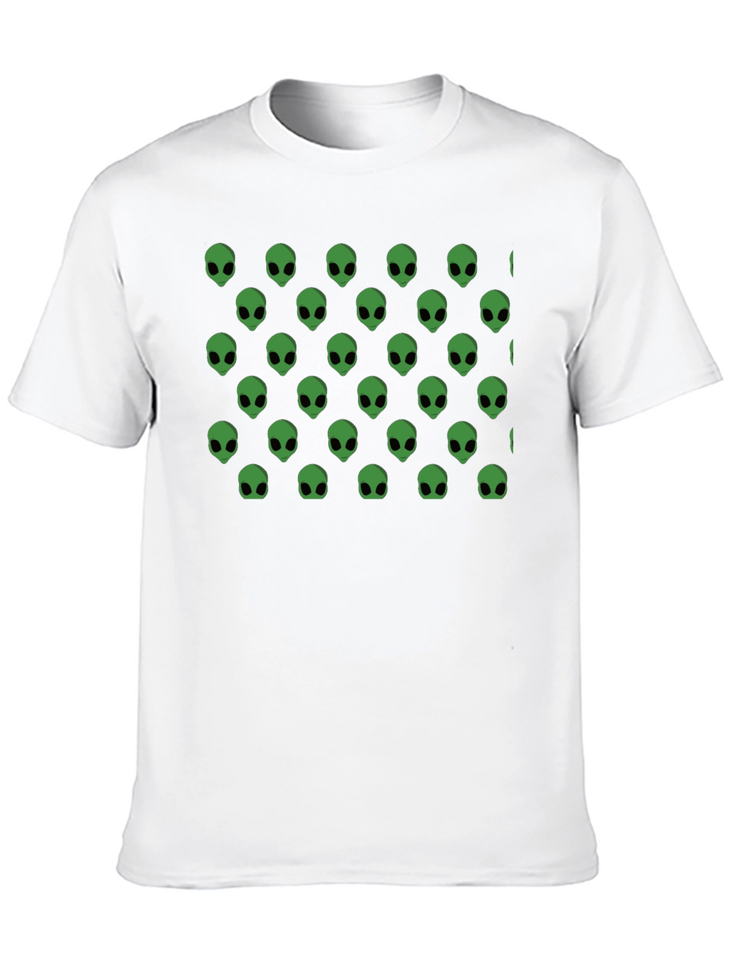Alien Head Pattern Black T-Shirt