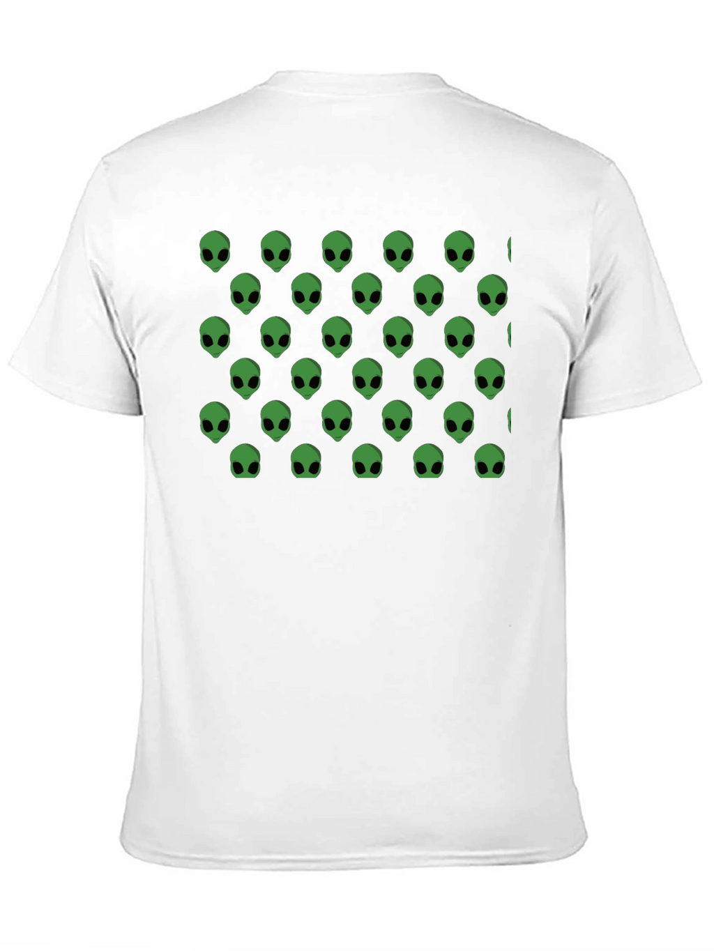 Alien Head Pattern Black T-Shirt