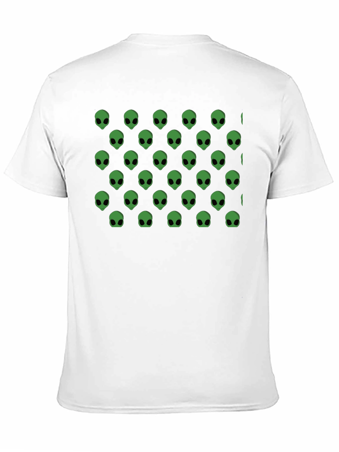Alien Head Pattern Black T-Shirt