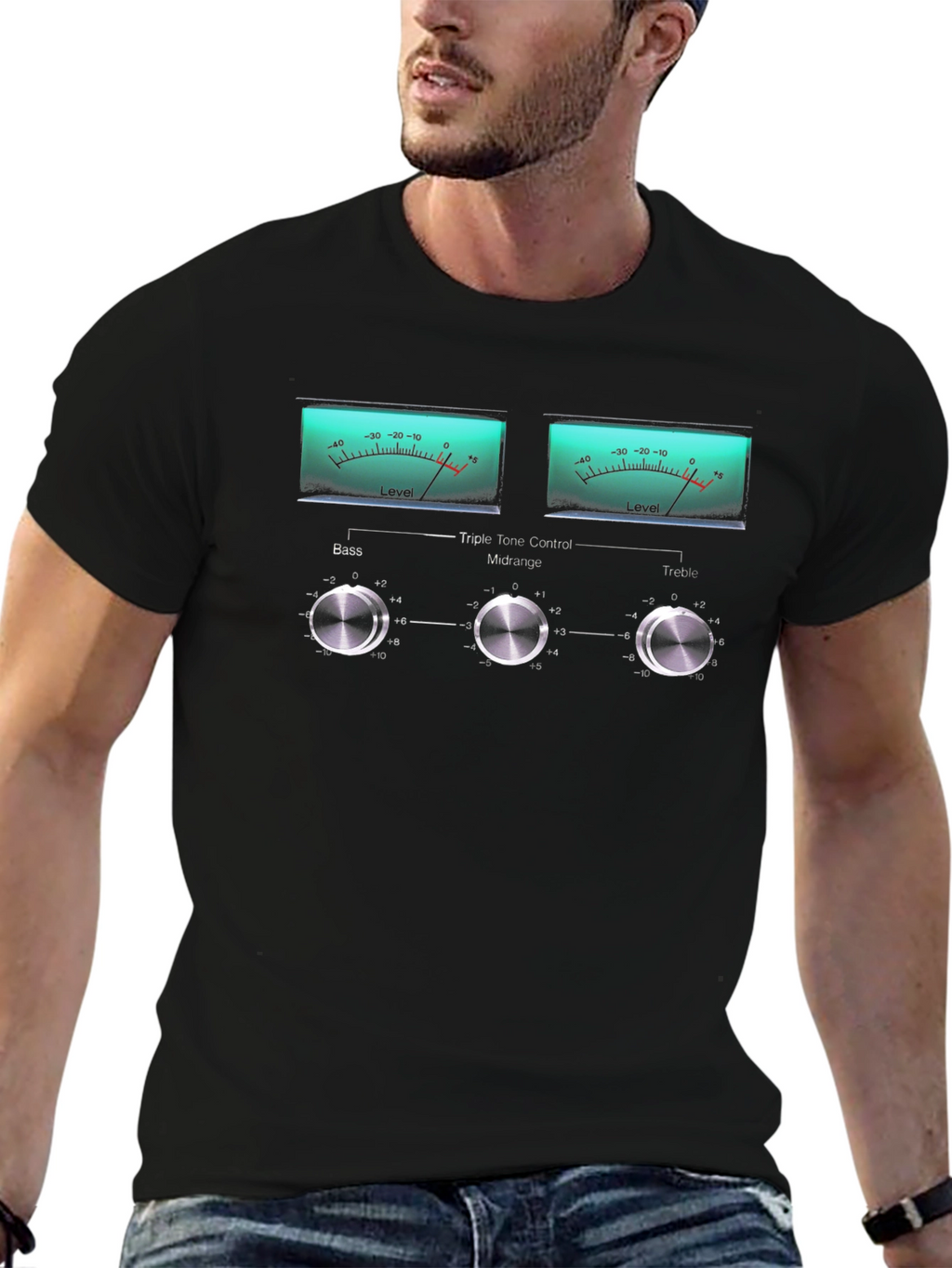 Retro Audio Equalizer Graphic T-Shirt