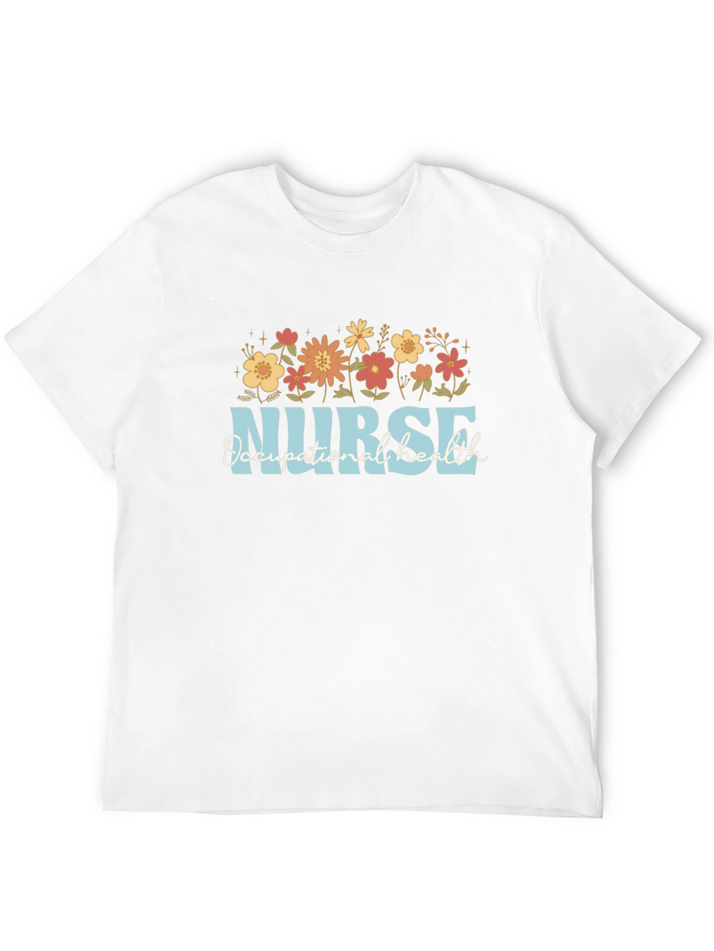 Nurse Occupational Health Floral Black T-Shirt