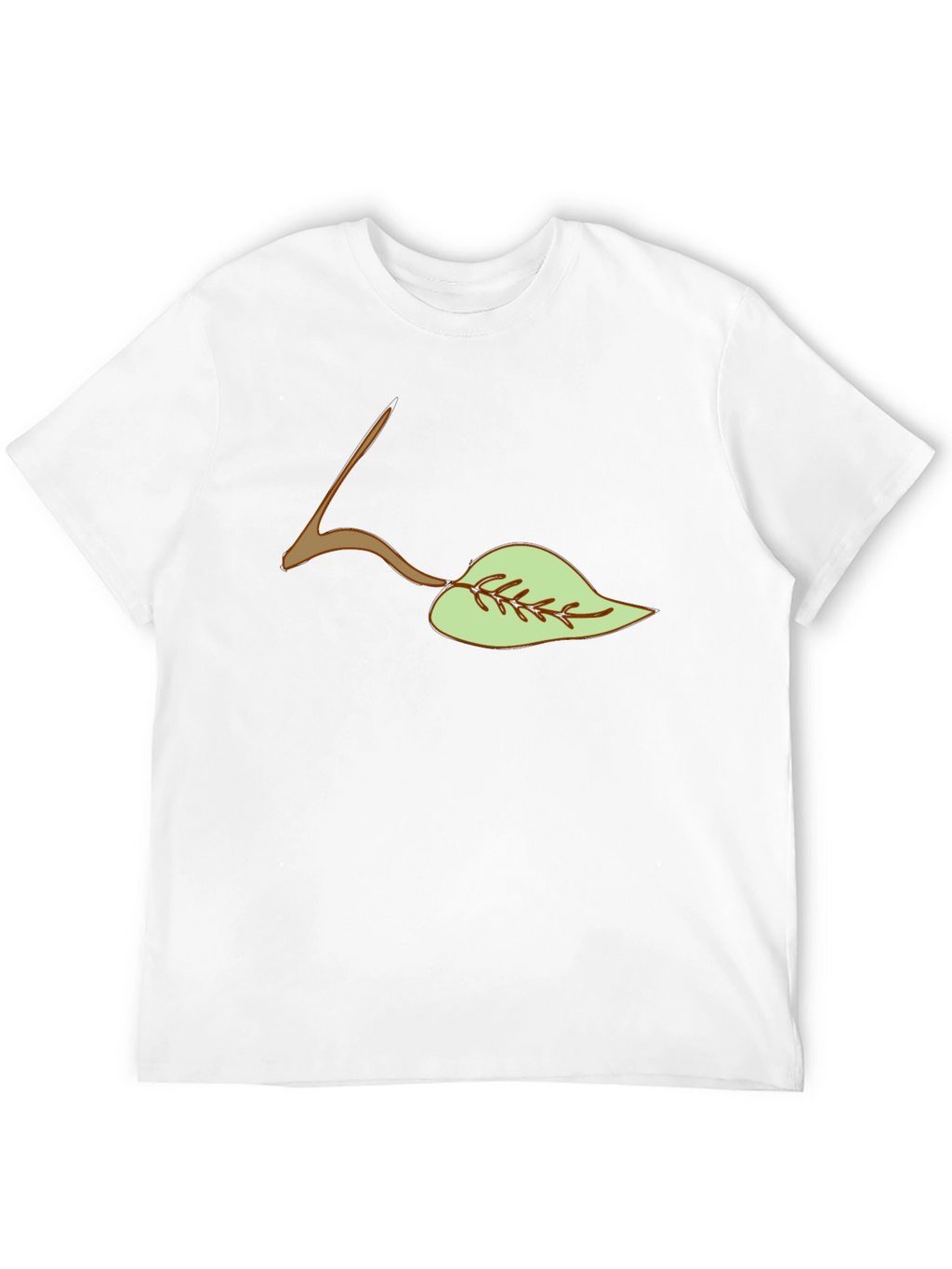 Leaf Graphic Tee - Casual Black T-Shirt