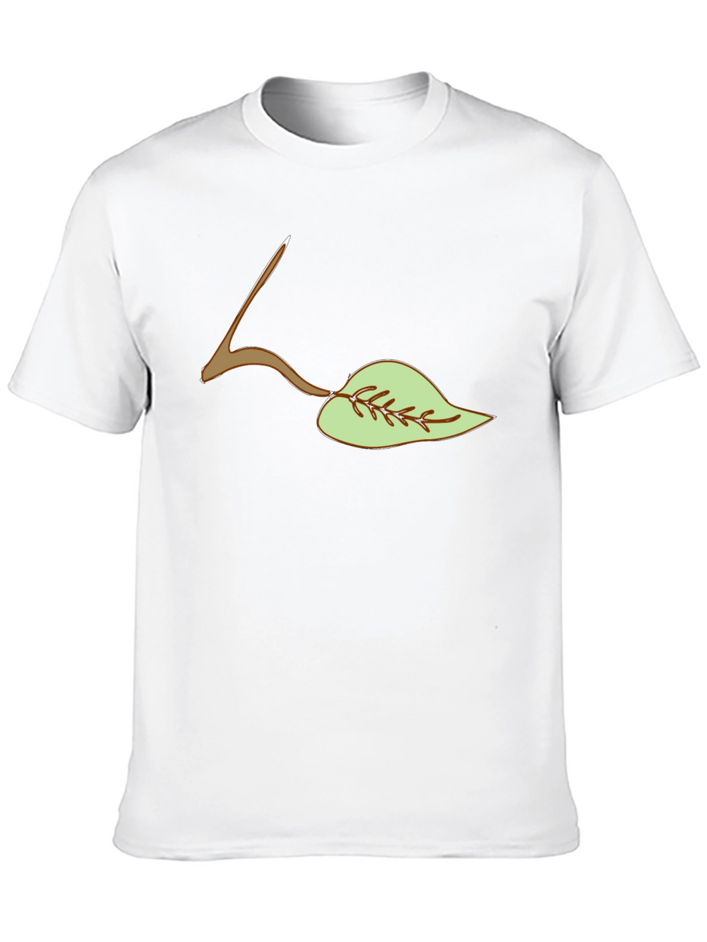 Leaf Graphic Tee - Casual Black T-Shirt