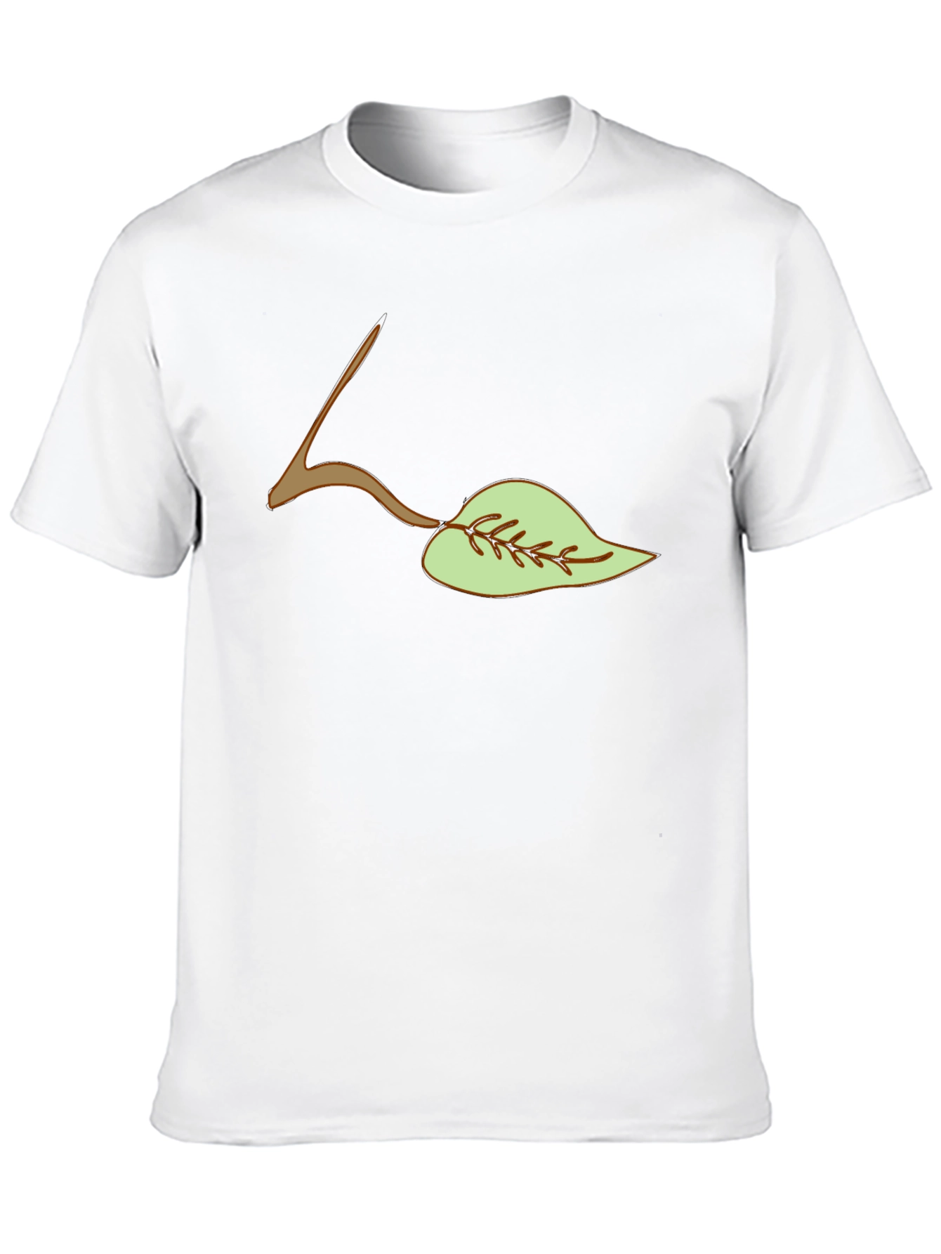 Leaf Graphic Tee - Casual Black T-Shirt