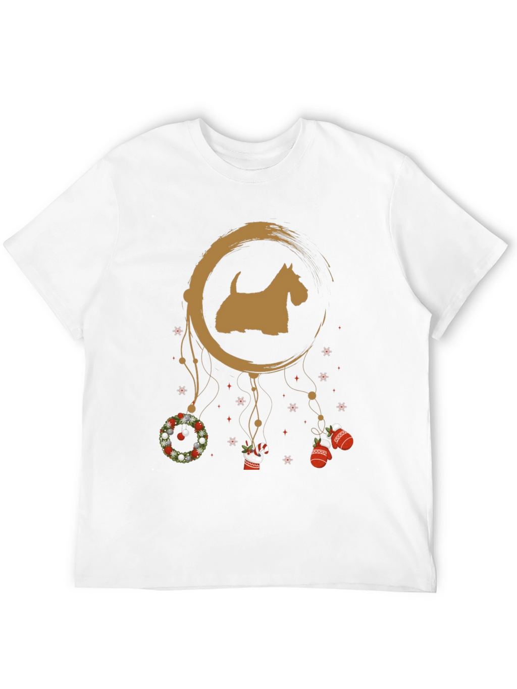Festive Scottie Dog Christmas T-Shirt