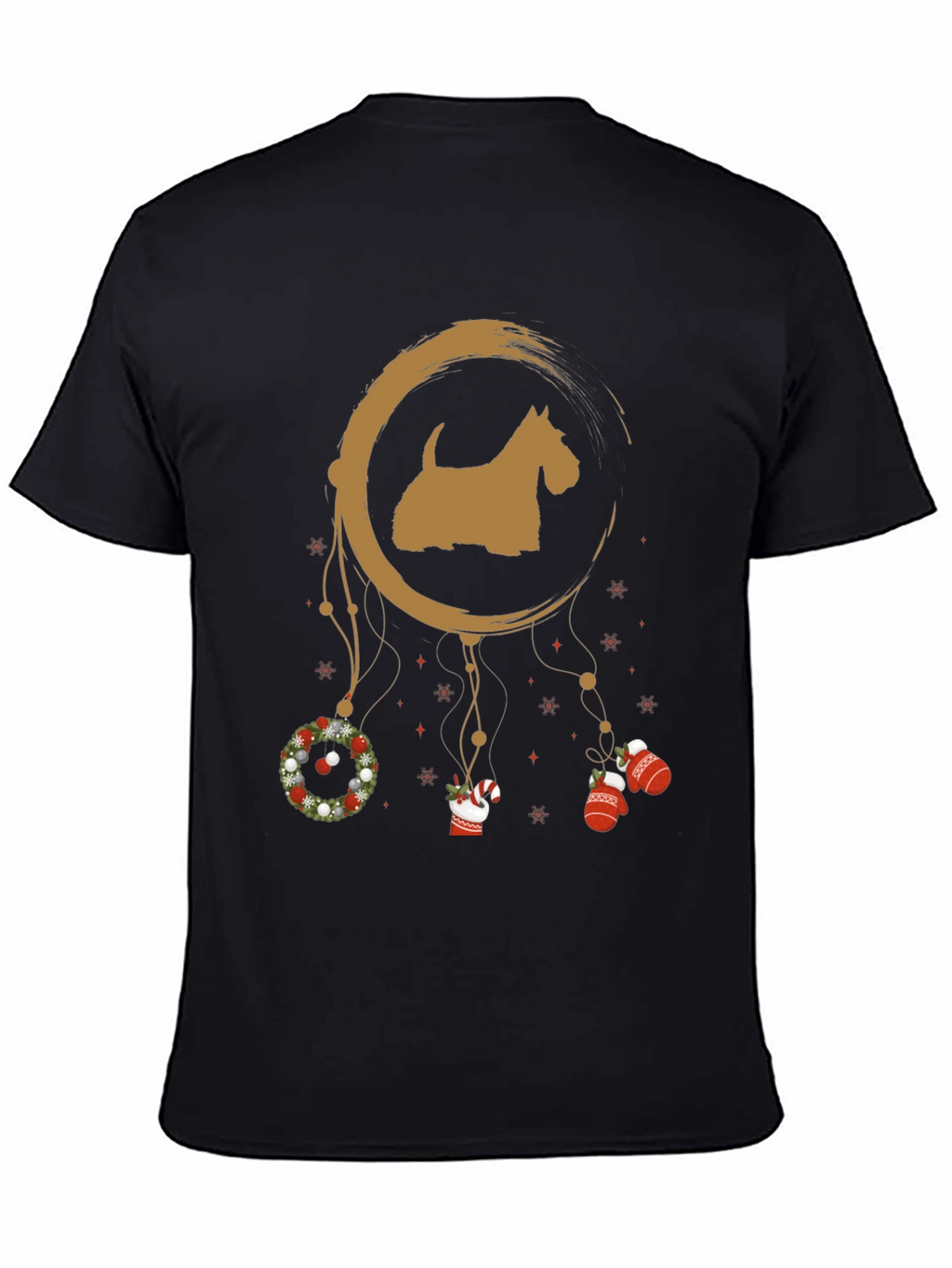 Festive Scottie Dog Christmas T-Shirt