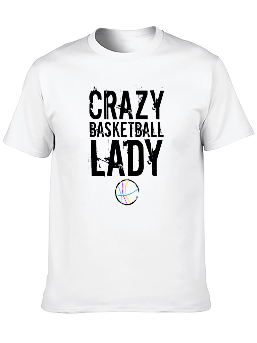 Crazy Basketball Lady Graphic Tee - Black