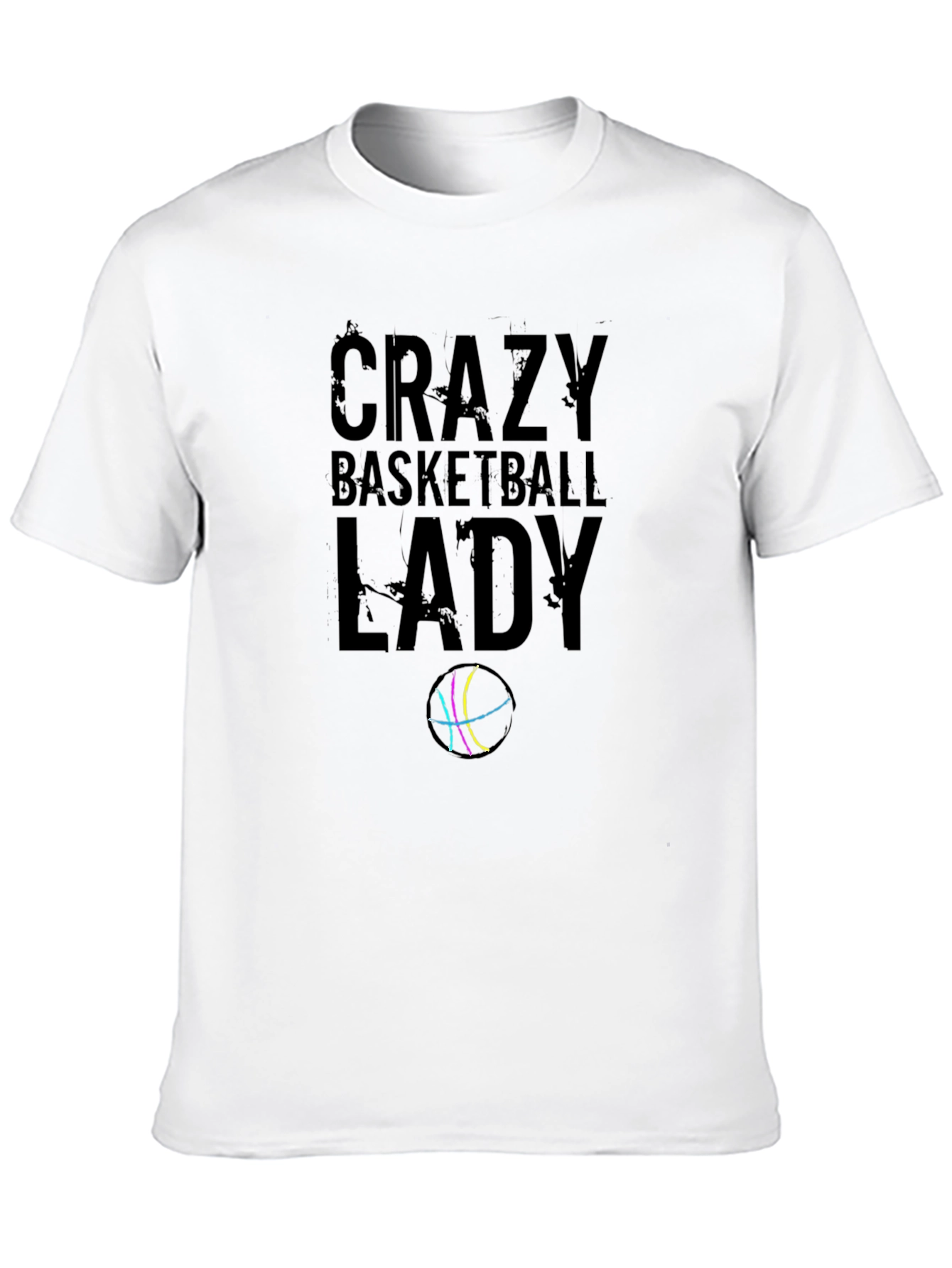 Crazy Basketball Lady Graphic Tee - Black