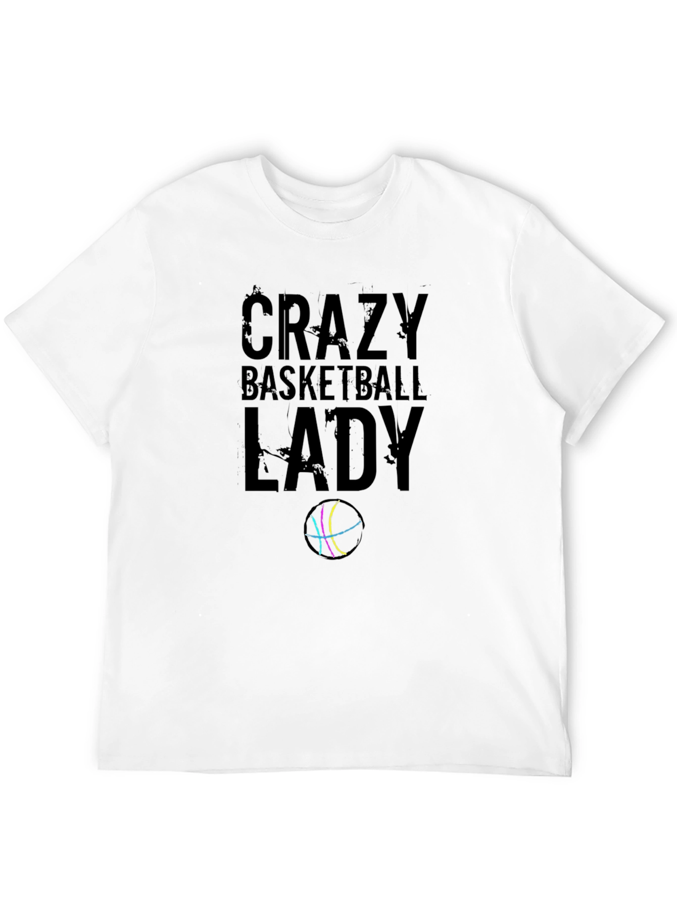 Crazy Basketball Lady Graphic Tee - Black