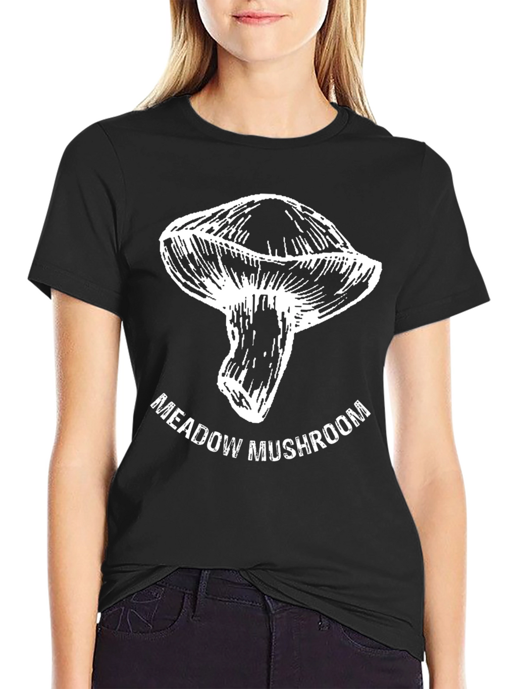 Meadow Mushroom Graphic Tee - Unisex Black T-Shirt