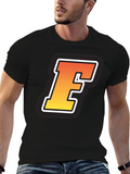 Retro F Graphic Tee - Black Short Sleeve