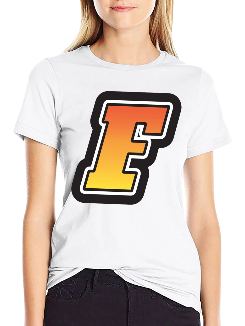 Retro F Graphic Tee - Black Short Sleeve