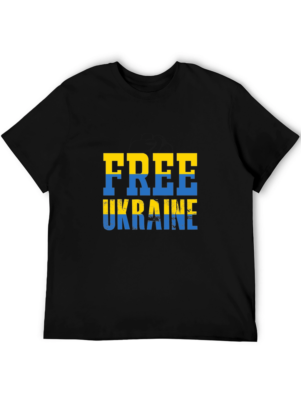 Free Ukraine Tee - Black Cotton Support T-Shirt