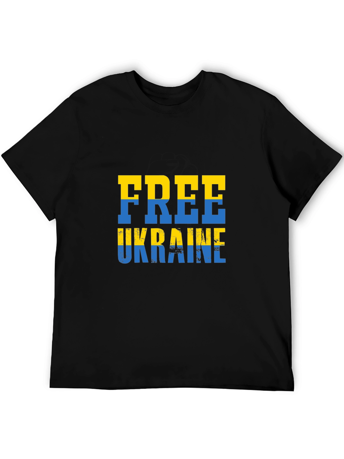 Free Ukraine Tee - Black Cotton Support T-Shirt