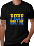 Free Ukraine Tee - Black Cotton Support T-Shirt