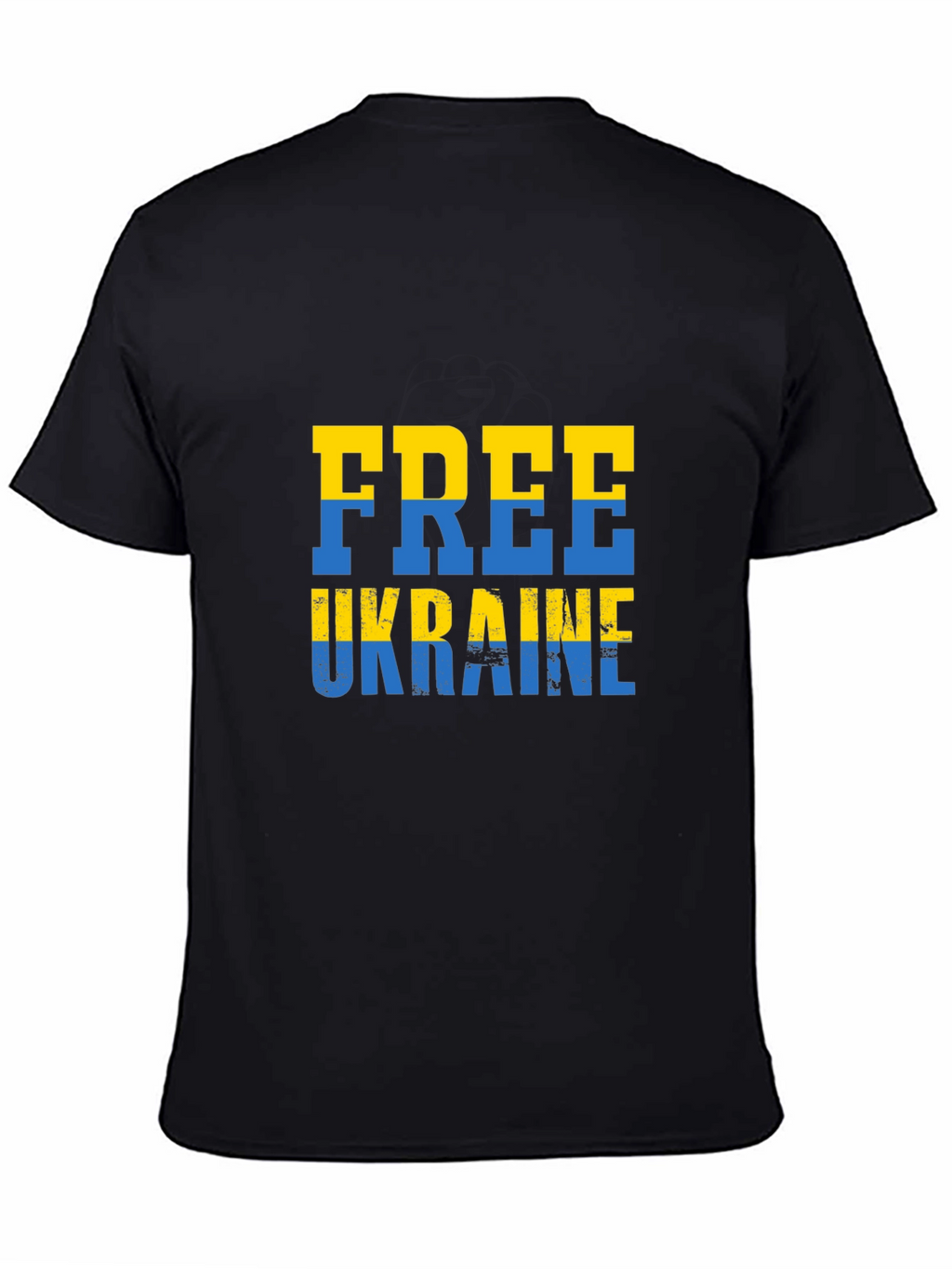 Free Ukraine Tee - Black Cotton Support T-Shirt